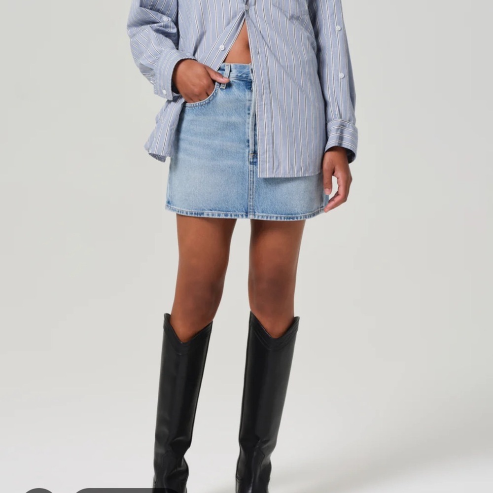Citizens of Humanity 100% Organic Cotton Blue Denim Mini Skirt Size 30 Like New